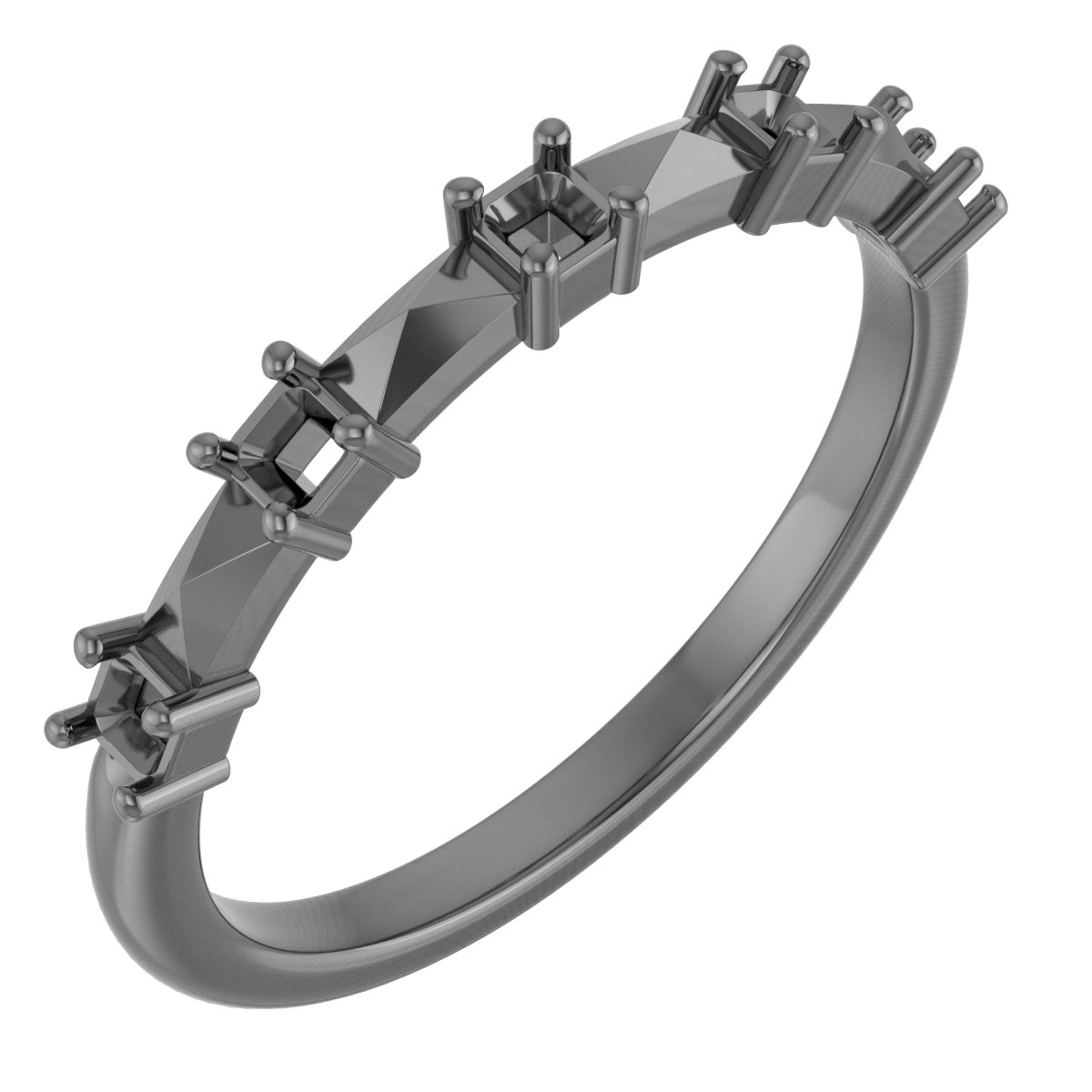 4.5 x 3 mm Emerald Anniversary Band Mounting