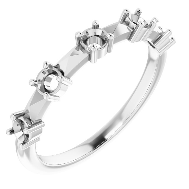 Five-Stone Geometric Anniversary Band
