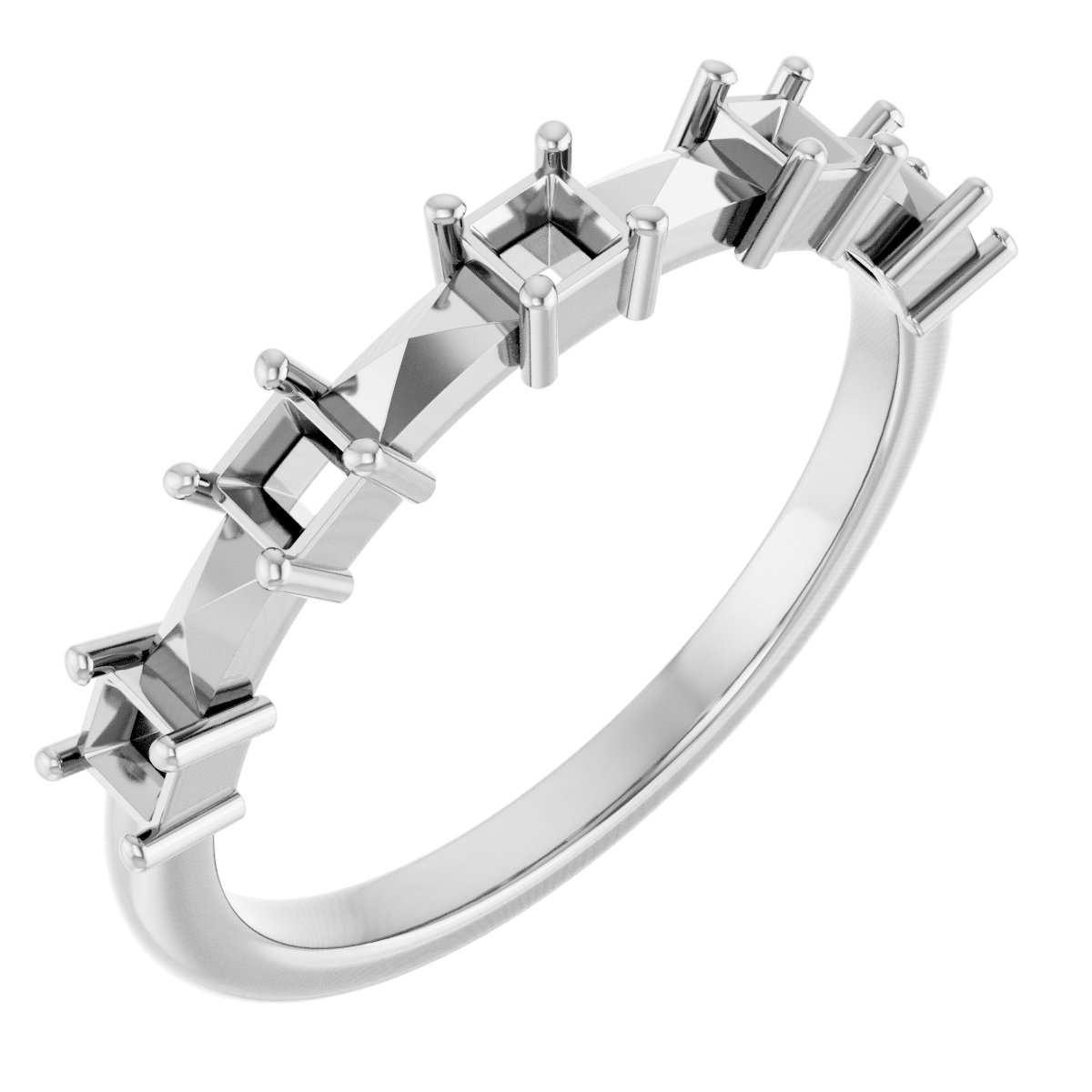 Five-Stone Geometric Anniversary Band