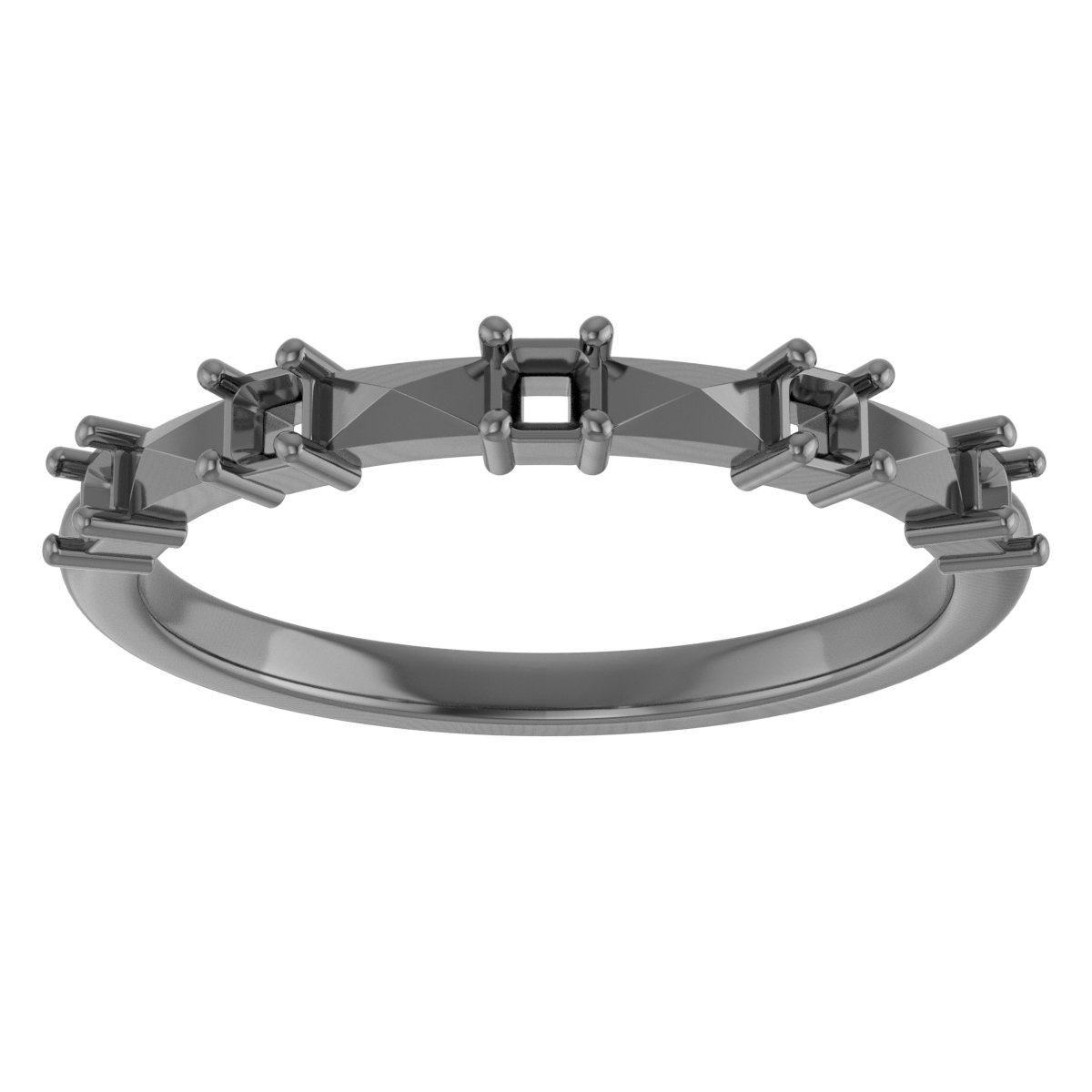 4.5 x 3 mm Emerald Anniversary Band Mounting view 3