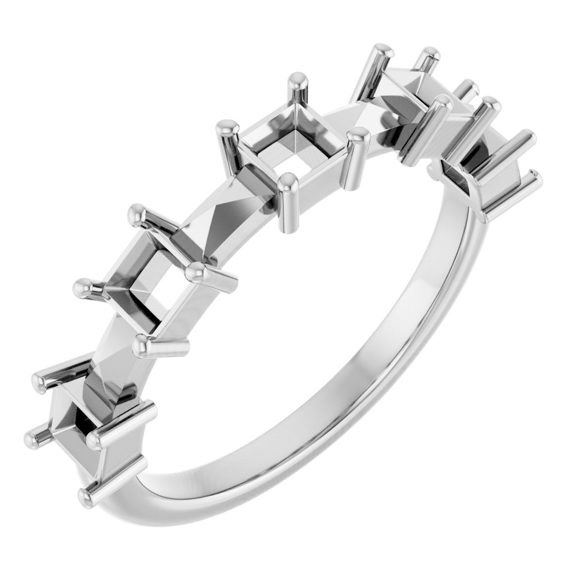 Five-Stone Geometric Anniversary Band