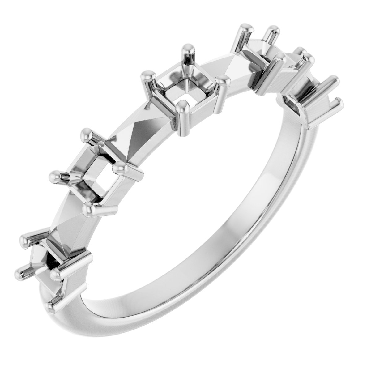 Five-Stone Geometric Anniversary Band
