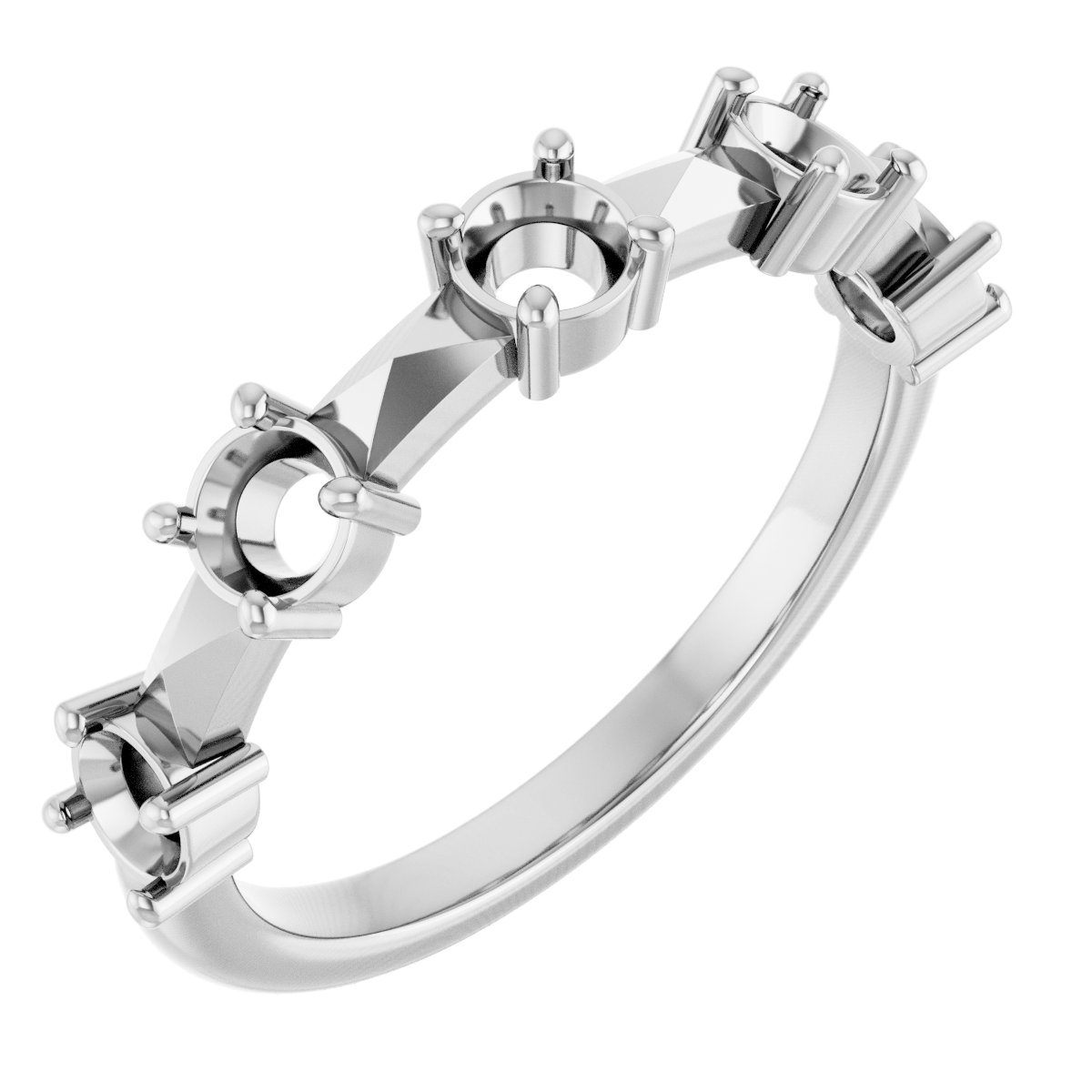 Five-Stone Geometric Anniversary Band