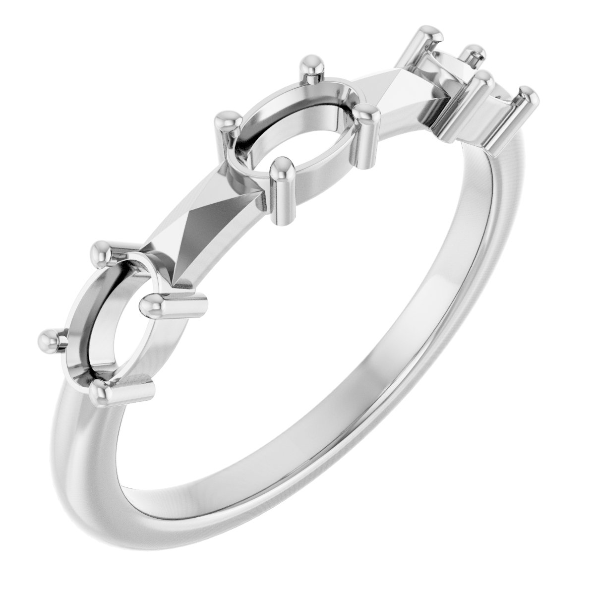 Five-Stone Geometric Anniversary Band