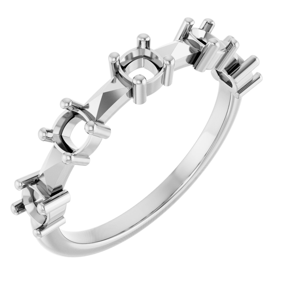 Five-Stone Geometric Anniversary Band
