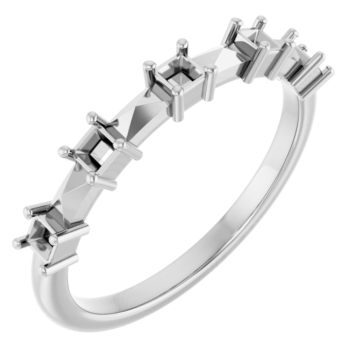 Five-Stone Geometric Anniversary Band