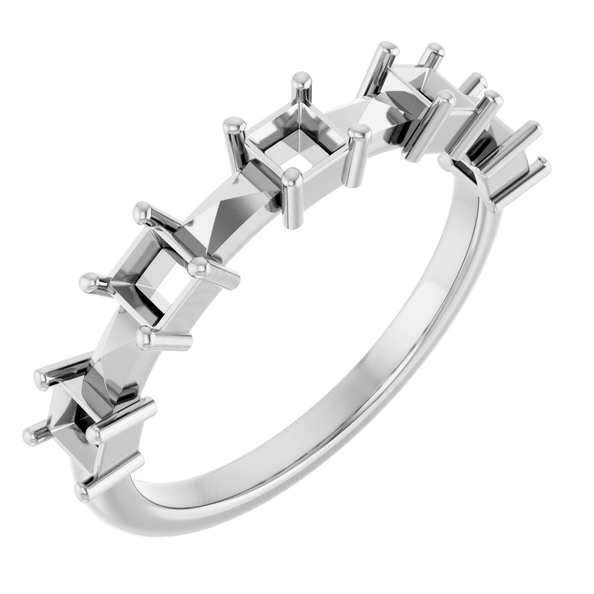 Five-Stone Geometric Anniversary Band
