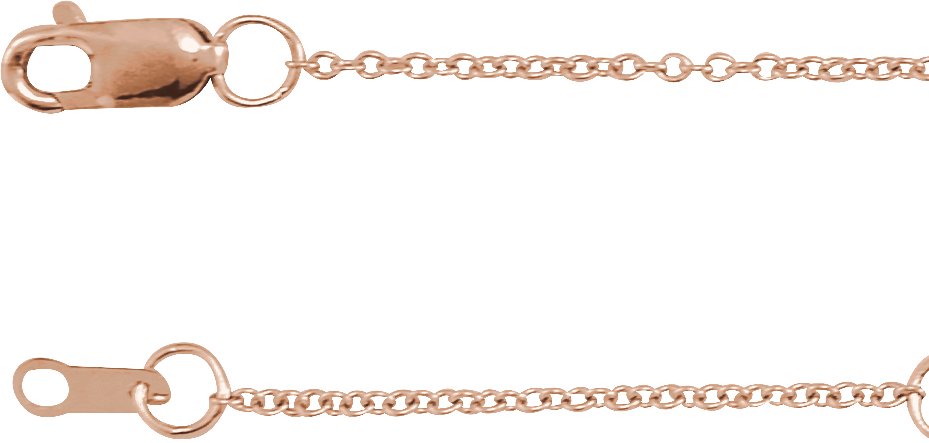 14K Rose 1 mm Adjustable Cable 16-18 Chain