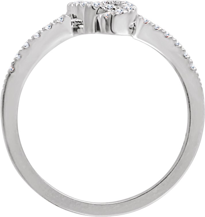 1/6 CTW Natural Diamond Knot Ring view 2