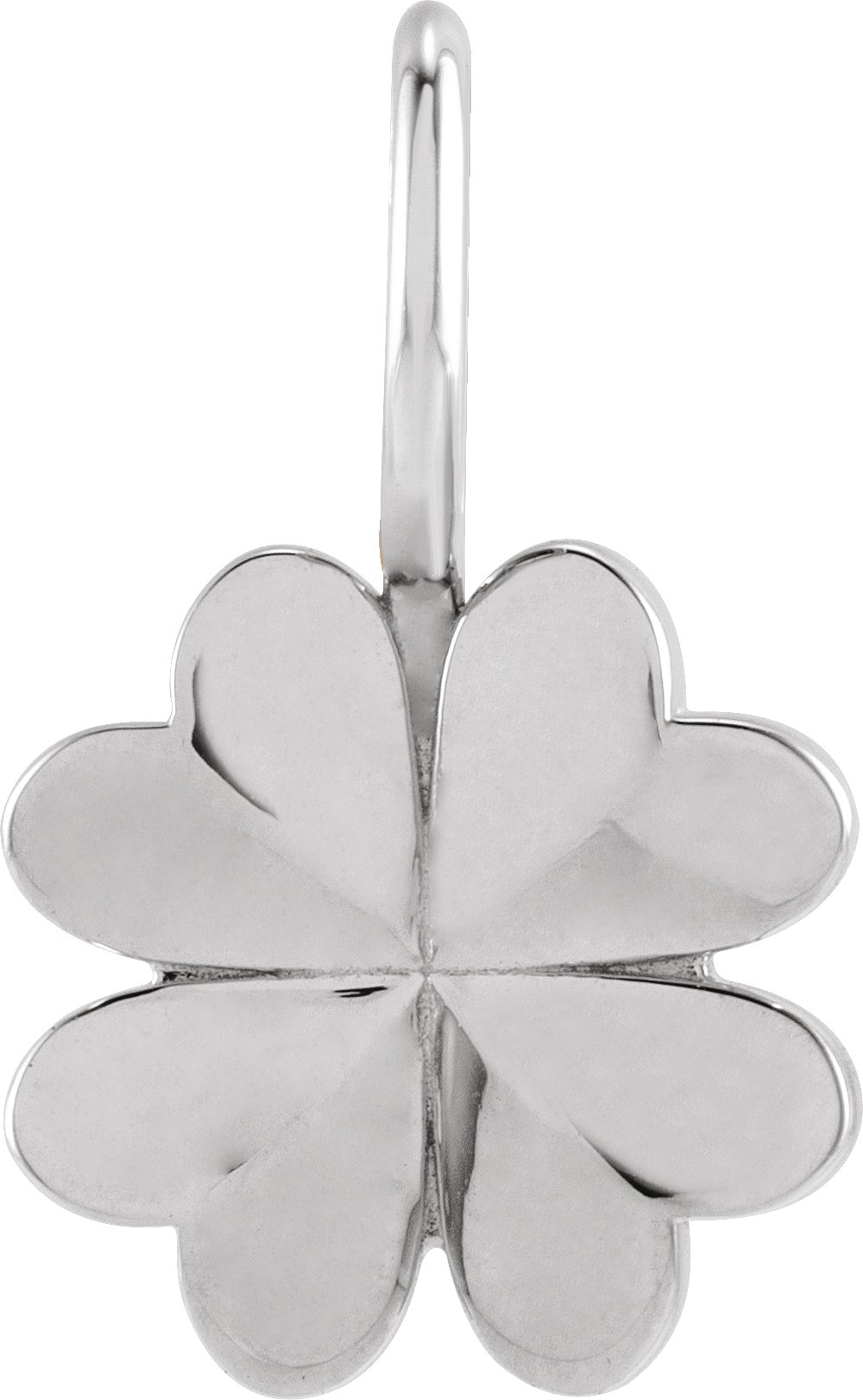 14K White Four-Leaf Clover Charm/Pendant