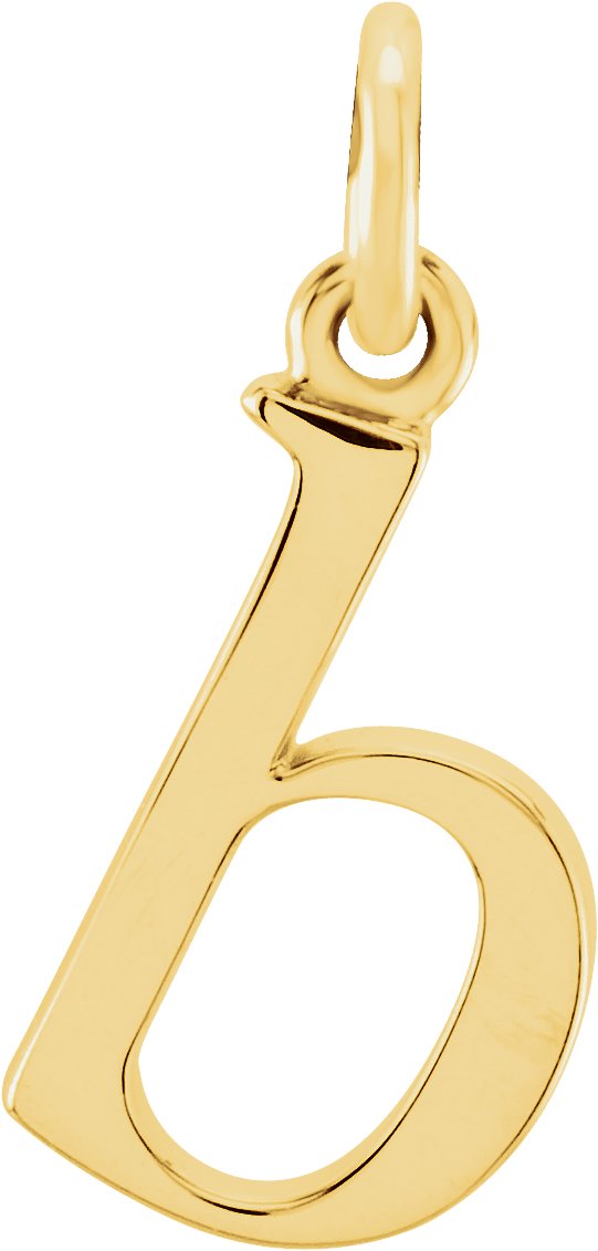 14K Yellow Lowercase Initial B Pendant