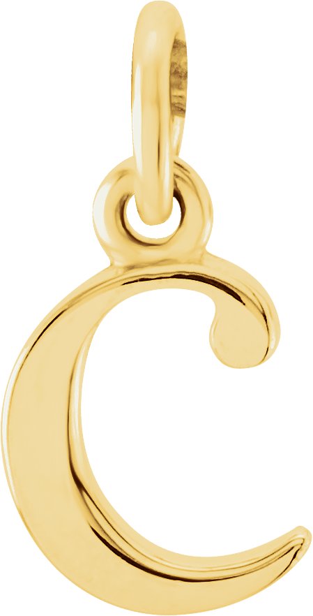 18K Yellow Gold-Plated Sterling Silver Lowercase Initial C Pendant