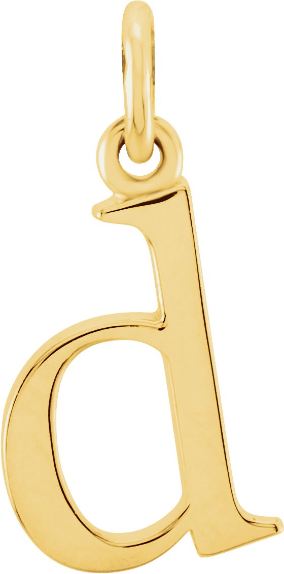 18K Yellow Gold-Plated Sterling Silver Lowercase Initial D Pendant