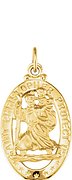 14K Yellow 21x15 mm Oval St. Christopher Medal