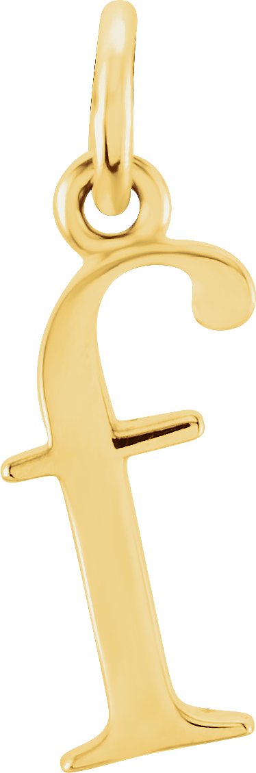 18K Yellow Gold-Plated Sterling Silver Lowercase Initial F Pendant