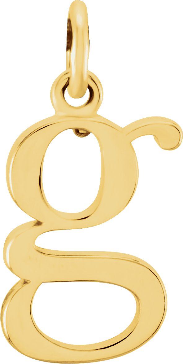 18K Yellow Gold Plated Sterling Silver Lowercase Initial G Pendant Ref 18054168