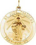 14K Yellow 25 mm Round St. Jude Thaddeus Medal
