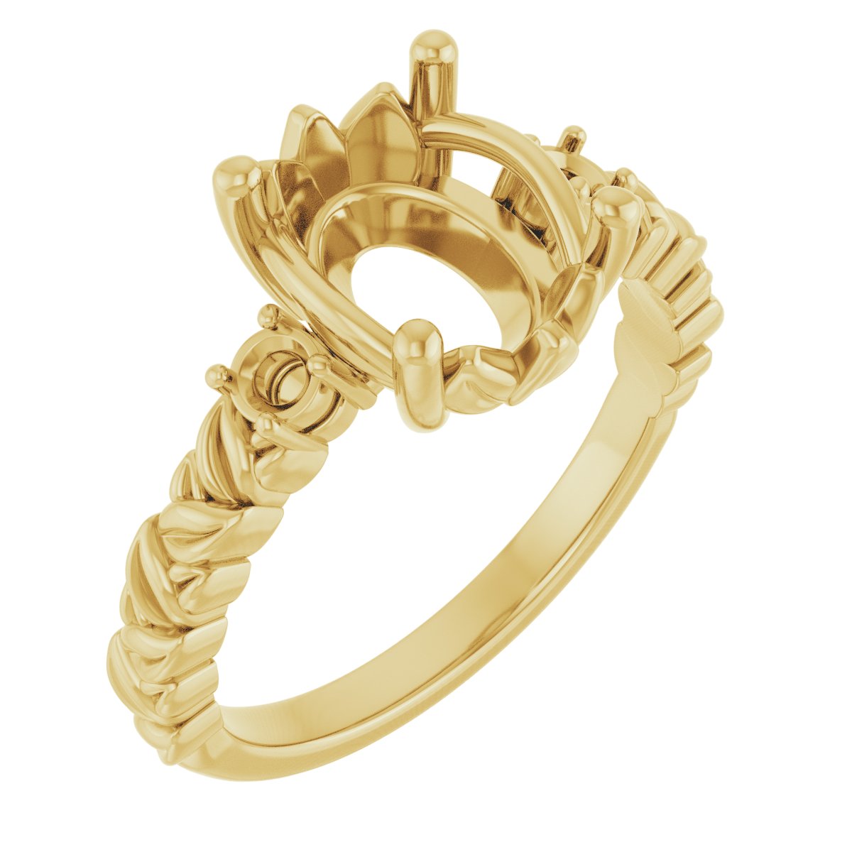 Accented Floral Engagement Ring
