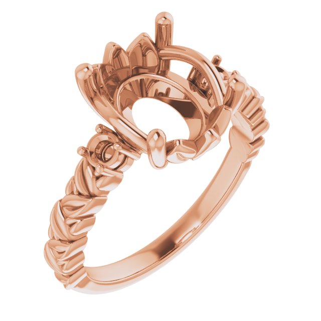 Accented Floral Engagement Ring