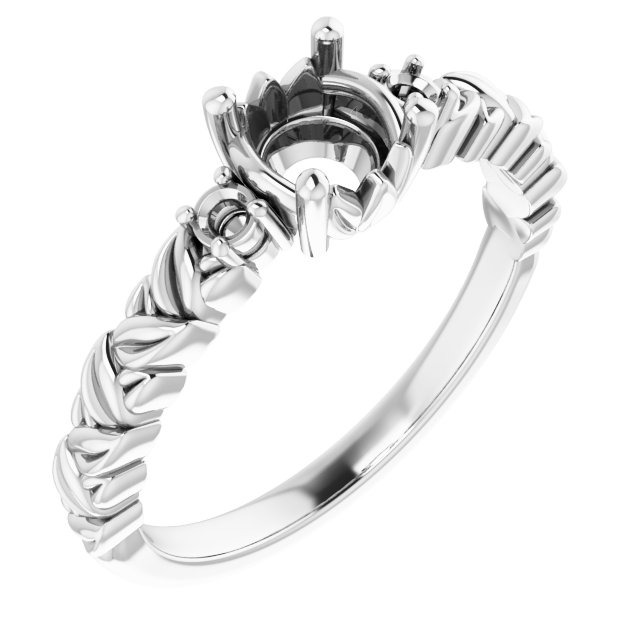 Accented Floral Engagement Ring