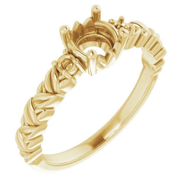 Accented Floral Engagement Ring