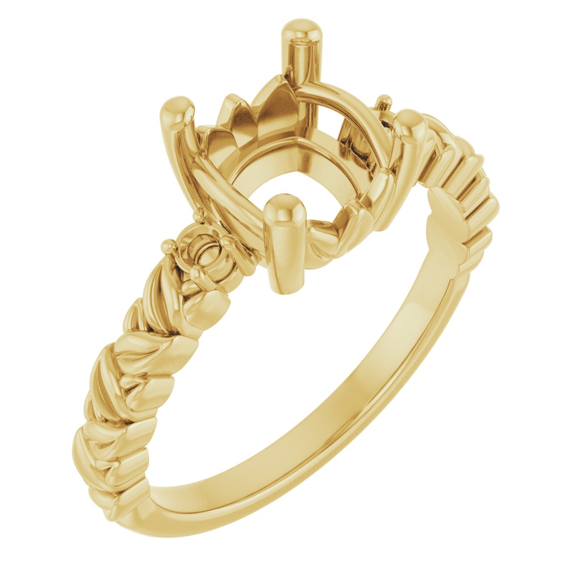 Accented Floral Engagement Ring