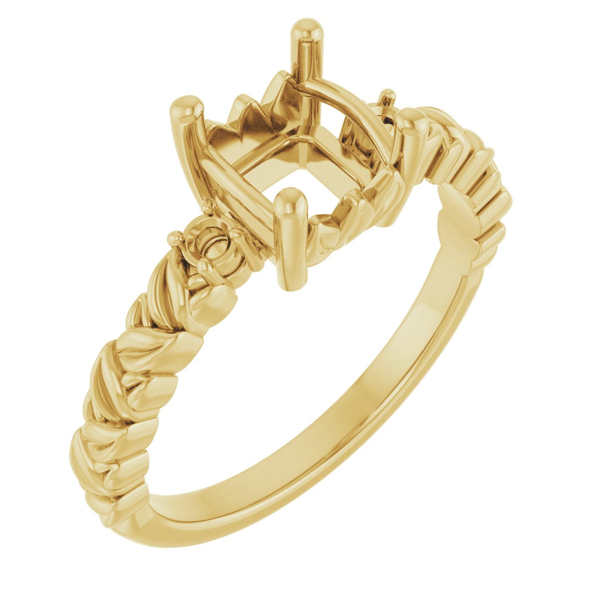 Accented Floral Engagement Ring