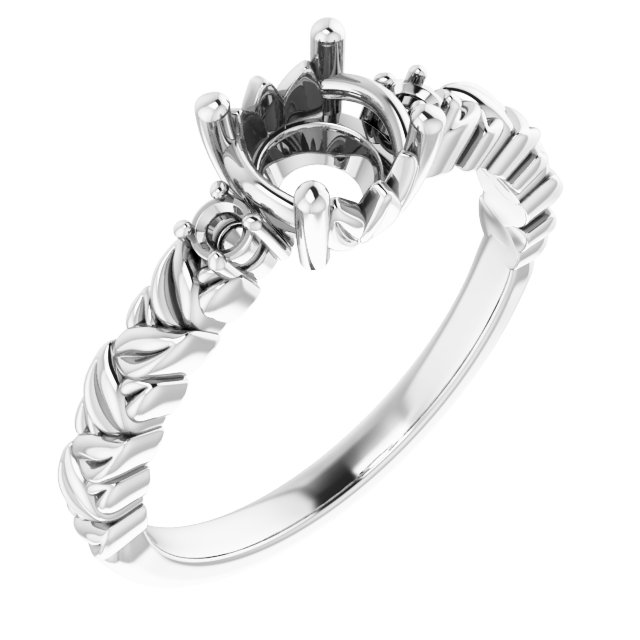 Accented Floral Engagement Ring