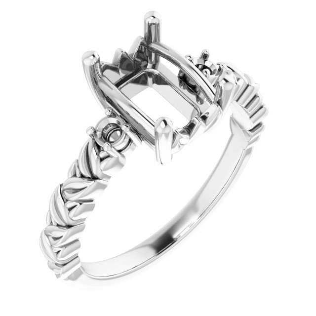 Accented Floral Engagement Ring