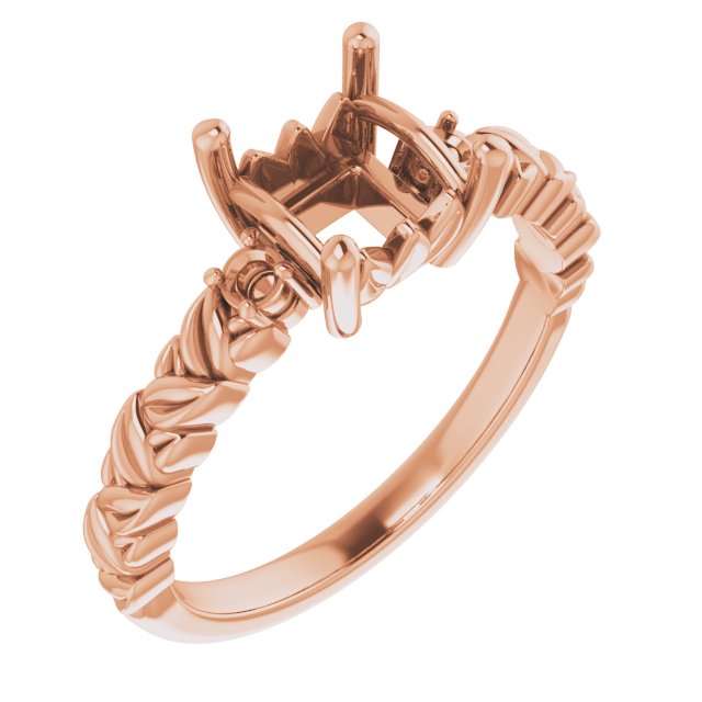 Accented Floral Engagement Ring