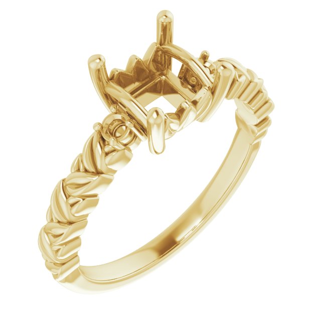Accented Floral Engagement Ring