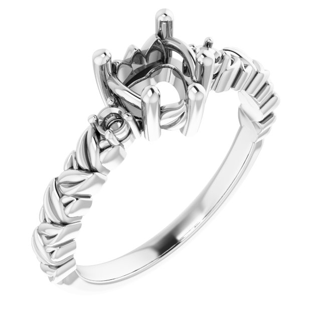 Accented Floral Engagement Ring