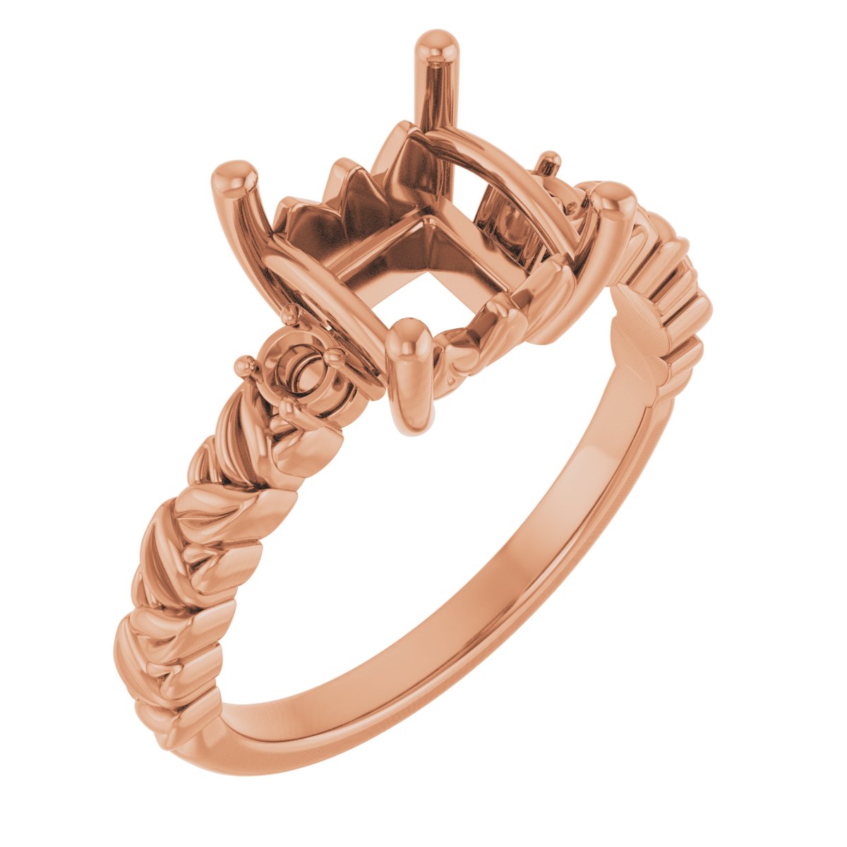 Accented Floral Engagement Ring