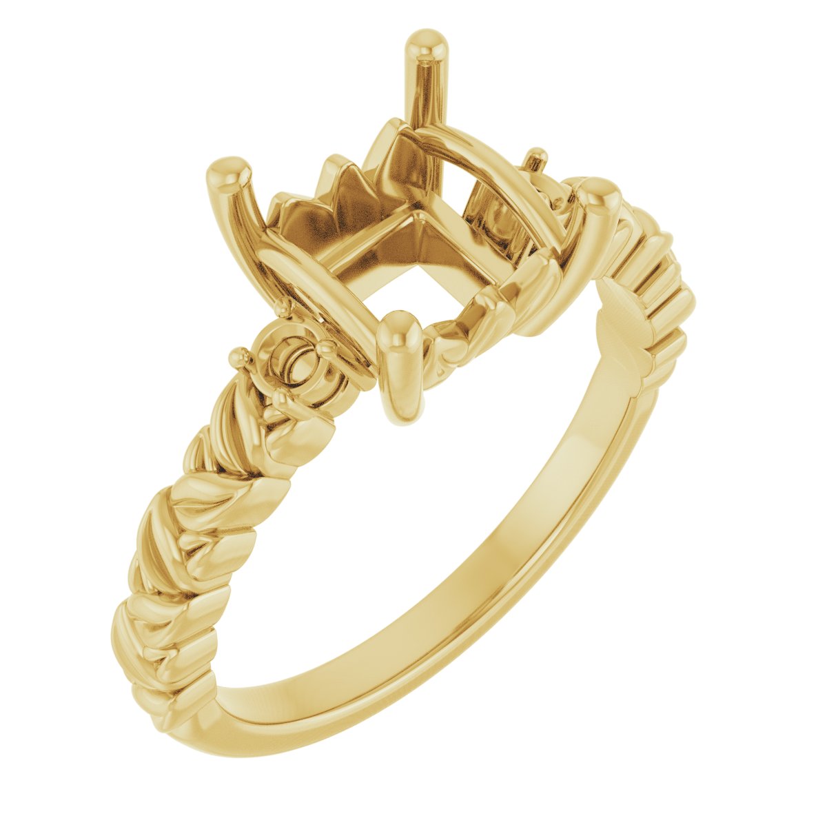 Accented Floral Engagement Ring