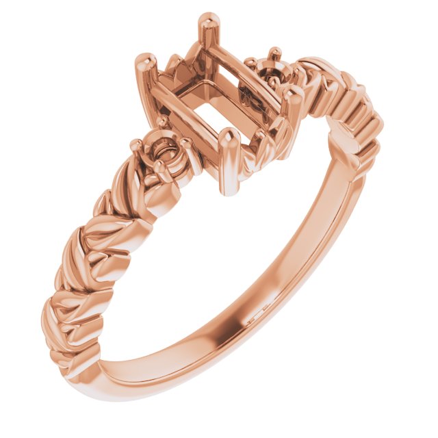 Accented Floral Engagement Ring
