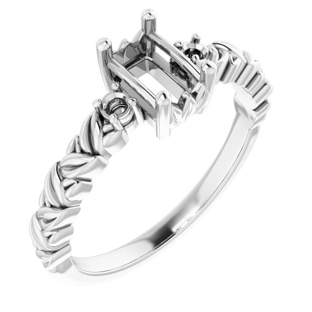 Accented Floral Engagement Ring