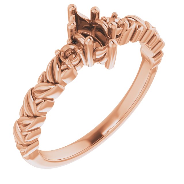 Accented Floral Engagement Ring
