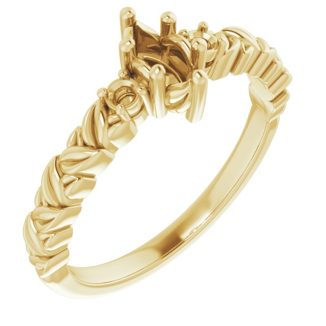 Accented Floral Engagement Ring