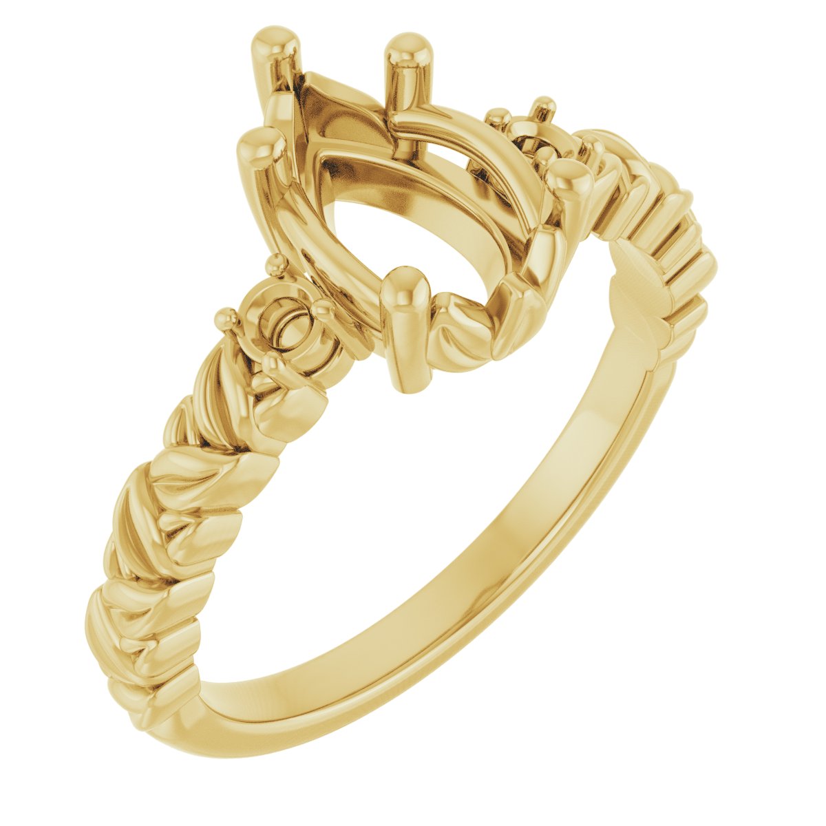 Accented Floral Engagement Ring