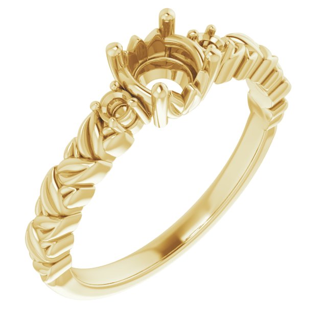 Accented Floral Engagement Ring