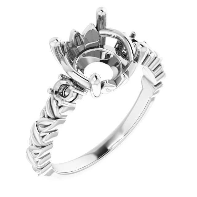 Accented Floral Engagement Ring