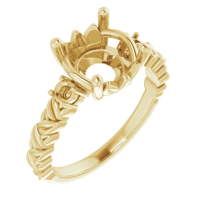 Accented Floral Engagement Ring
