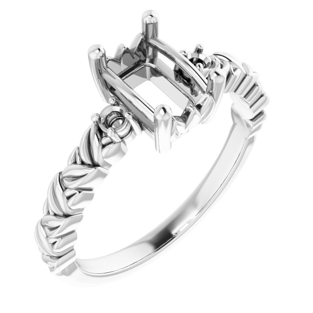 Accented Floral Engagement Ring