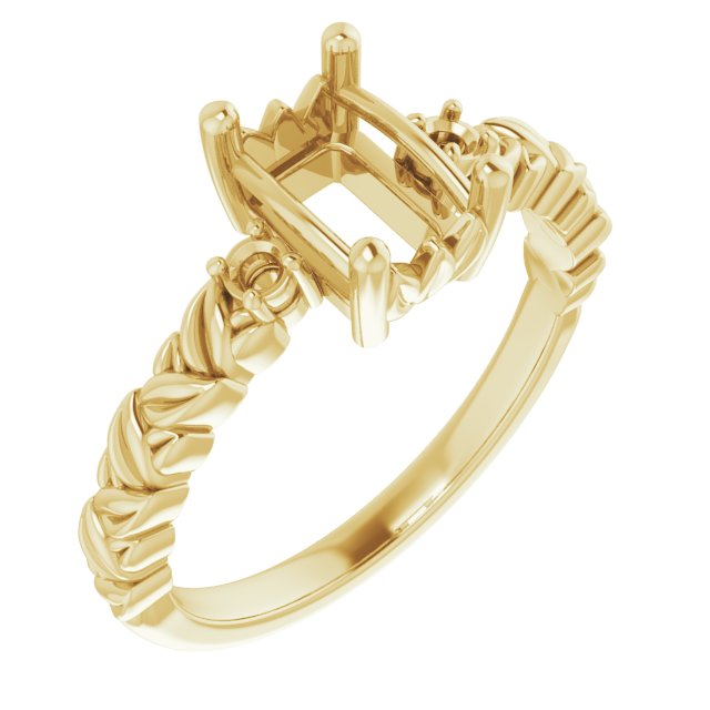 Accented Floral Engagement Ring