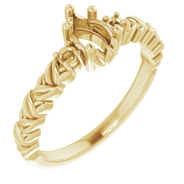 Accented Floral Engagement Ring
