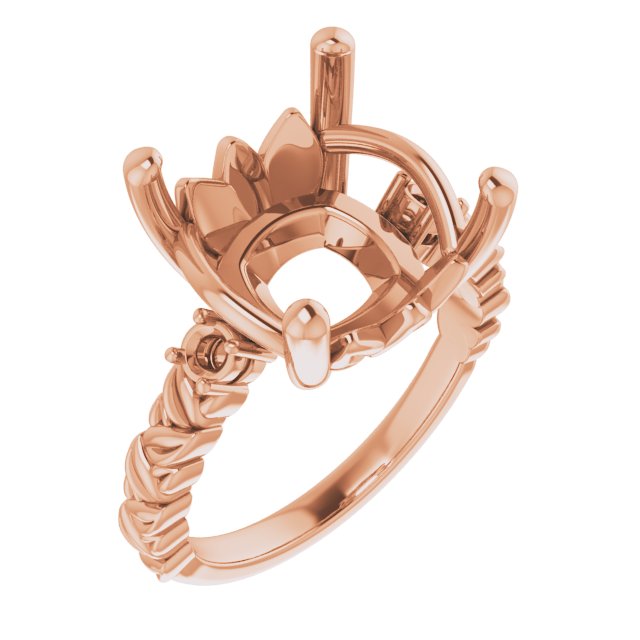 Accented Floral Engagement Ring