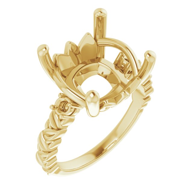 Accented Floral Engagement Ring