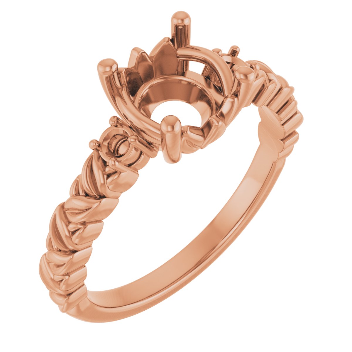 Accented Floral Engagement Ring