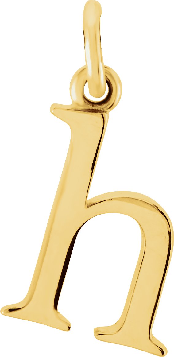 18K Yellow Gold-Plated Sterling Silver Lowercase Initial H Pendant
