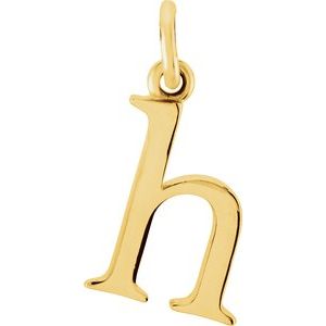 18K Yellow Gold-Plated Sterling Silver Lowercase Initial H Pendant